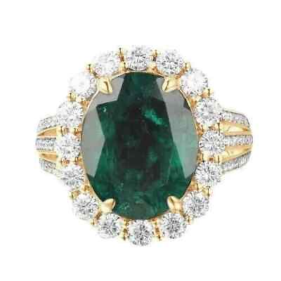 #ad 1.75 ct 100% Natural Zambian Emerald 14k Yellow Gold Certified Diamond Ring $405.00