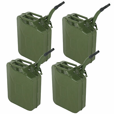 #ad 4x Jerry Can 5 Gallon 20L Gas Steel Tank Emergency Backup Army Military $135.88