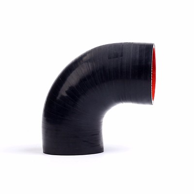 #ad 3 inch 90 Degree Elbow Silicone Hose Pipe Intercooler Coupler Turbo Black Red $10.88