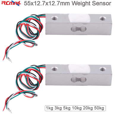 #ad 2pcs Micro Load Cell 55x12.7x12.7mm Weight Sensor 1kg 3kg 5kg 10kg 20kg 50kg $11.98