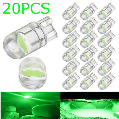 #ad 20pcs T10 194 168 W5W 2825 LED Green Interior Map Dome License Plate Light Bulbs $5.95
