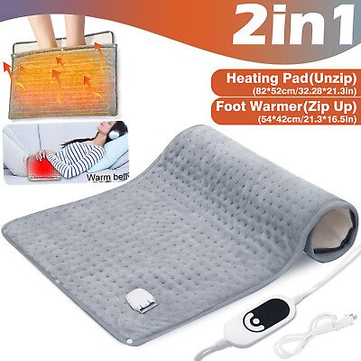 #ad Electric Heated Foot Warmers Fast Heating Pad for Foot Back w 6 Temperature Set $29.95