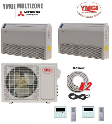 #ad 36000 BTU Ductless Mini Split Heat Pump AC and Heating YMGI 21 SEER 2 x18K $4279.00