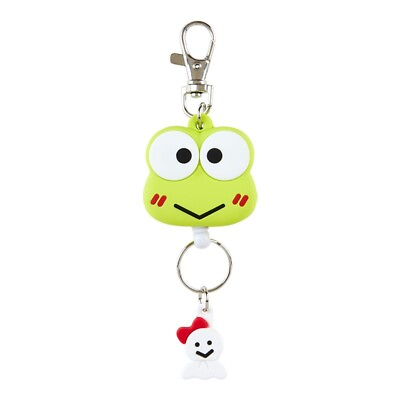 #ad Kero Kero keroppi Frog face shaped reel keychain Sanrio Original 2024 NEW $19.98