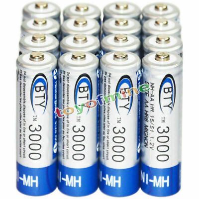 #ad 16x AA battery Bulk Nickel Hydride Rechargeable NI MH 3000mAh 1.2V BTY US Stock $11.79