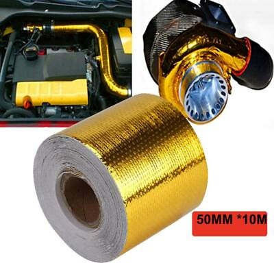 #ad 2 x 33quot; Roll Self Adhesive Reflective Gold HighTemperature Heat Shield Wrap Tape $10.99
