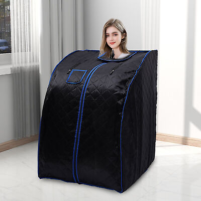 #ad Black Portable Infrared Saunas Steam Saunas w Folding ChairFoot Massager 750W $149.15