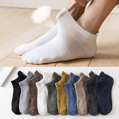 #ad Men#x27;s Summer Ankle Socks Low Cut Casual Sports Cotton Blend Breathable Socks C $2.47