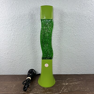 #ad Motion amp; Glitter Green Curved Lava Lamp With Sparkles KM 3039 $62.95