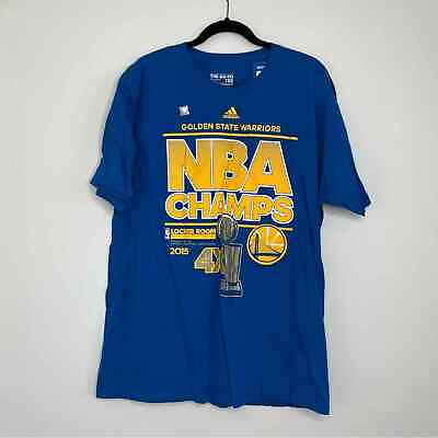 #ad NWT Golden State Warriors Adidas Mens T Shirt XL blue Logo 4X 2015 NBA Champs $25.00
