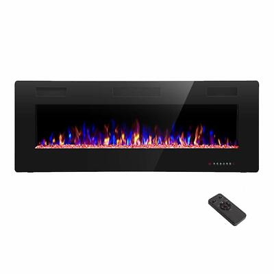#ad 50#x27;#x27; Electric Fireplace Recessed Wall Mounted Fireplace Heater Ultra Thin $184.49