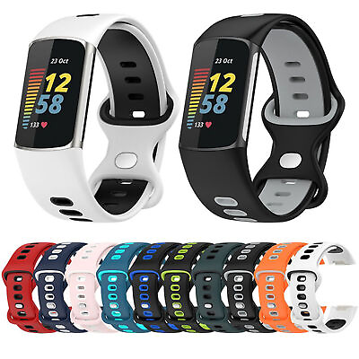 #ad Replacement Silicone Sports Watch Band Wristband for Fitbit Charge 5 Charge 6 $4.65