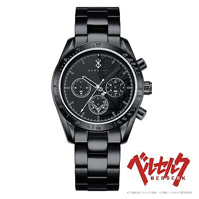 #ad Anime Berserk Natural Diamond Chronograph Wrist watch All Black Limited 500 $349.99