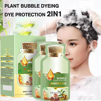 #ad #ad Natural Plant Hair Dye Bubble New Botanical Based for Grey Hair Color Bubble Dye $13.42