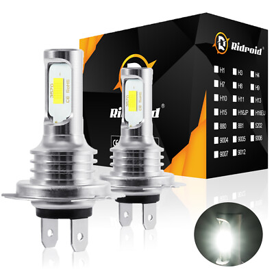 #ad #ad H7 LED Headlight Bulbs Kit High Low Beam 6500K Super Bright White Lights 2x $11.98