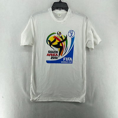 #ad Vintage FIFA World Cup South Africa 2010 T Shirt Men#x27;s Sz S White Crew Neck $10.71