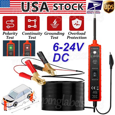 #ad 6 24V Car Auto Electrical Power Circuit Tester Probe Digital Test Device System $13.95