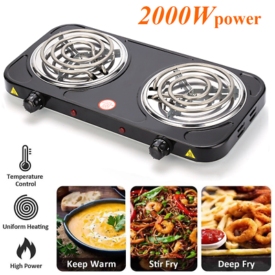 #ad 2000W Portable Kitchen Electric Double Burner Hot Plate Cooktop Cooking Stove $23.59