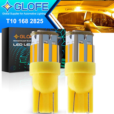 #ad 2X GLOFE Amber Yellow T10 168 194 921 License Side Marker Light LED Bulb 3000K $7.34