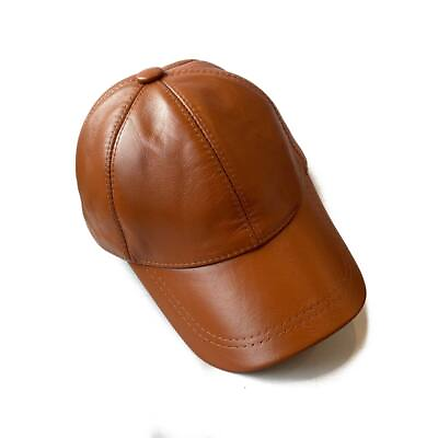 #ad New Real Leather Baseball Cap Genuine Lambskin leather Hat 21 COLORS $24.99