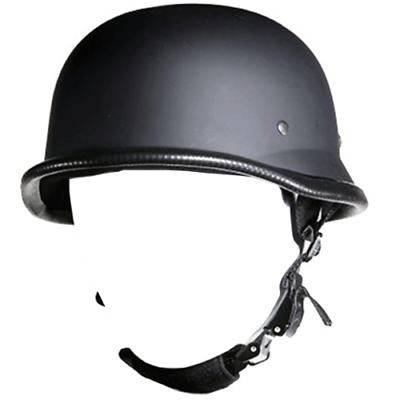 #ad Low Profile German Novelty Flat Black Motorcycle Half Helmet Cruiser Chopper $29.10