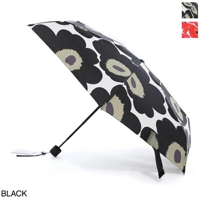 #ad Marimekko Mini Manual Folding Umbrella PIENI Unikko White Black 048858 030 New $85.00