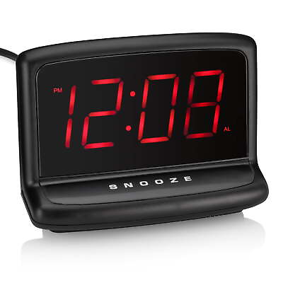 #ad Mainstays Black Electric Digital Alarm Clock with Large 1.4” LED Display Model $10.44