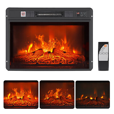 #ad 23quot; Fireplace Electric Embedded Insert Heater w Log Burn Flame Effect 1400W US $89.90