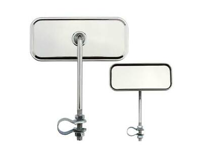 #ad 5quot; LONG BICYCLE BOLT ON STEEL VINTAGE LOWRIDER RECTANGLE MIRROR IN ALL CHROME. $8.99