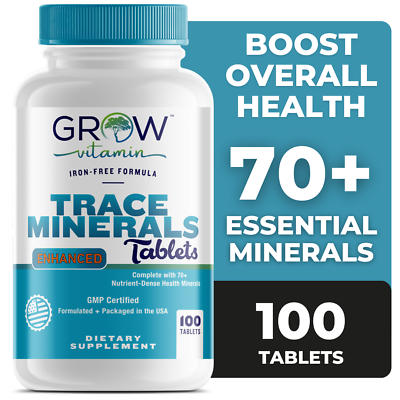#ad Trace Minerals ENHANCED 100 TABLETS FAST SHIPPING Grow Vitamin Berg $24.95