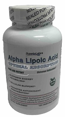 #ad Superior Labs Alpha Lipolic Acid Optimal Absorption 120 Caps Exp 12 2025 $27.50