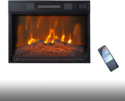 #ad 23quot; Electric Fireplace Inserts Adjustable Realistic LED Flame with Remote Contro $180.36