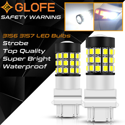 #ad GLOFE 3156 3157 3057 LED Reverse Backup Light Bulb Blink 6000K Super Bright 2pcs $16.33