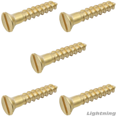 #ad Slotted Flat Head Wood Screw Solid Commercial Brass #0X1 4quot; Qty 25 $12.55