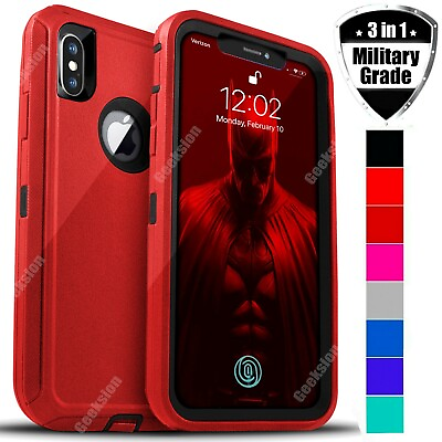 #ad For Apple iPhone X XR XS Max Shockproof Rugged Protective Hybrid Case Cover $8.35