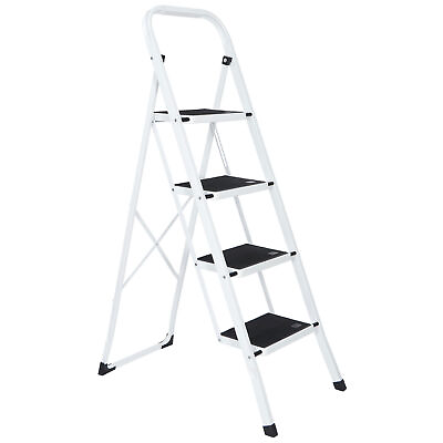 #ad Non slip 4 Step Ladder Folding Wide Pedal Steel Stool Convenient Handgrip 330lbs $47.58