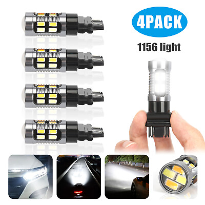 #ad 4X 3157 3156 Switchback LED Turn Signal Light Bulbs DRL 4157na 3457a White Amber $12.85
