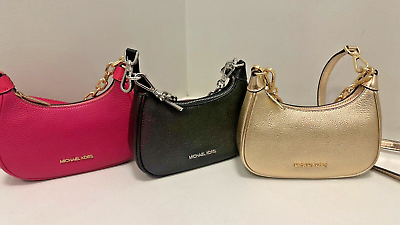 #ad Michael Kors Cora Ladies Leather Mini Zip Pouchette Shoulder Crossbody Bag $87.50