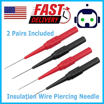 #ad 2 Pairs Multimeter Voltmeter Cable Ultra Fine Needle Tester Probe Test Lead cord $4.99