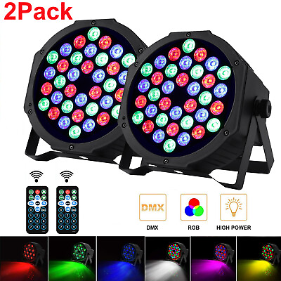 2Pack RGB 36 LED Stage Lighting PAR Light DMX Beam Party DJ Disco Lights $30.99