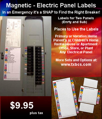 #ad Magnetic and Color Coded 30 amp; 11 Circuit Breaker Box Electric Panel Label Sets $9.95
