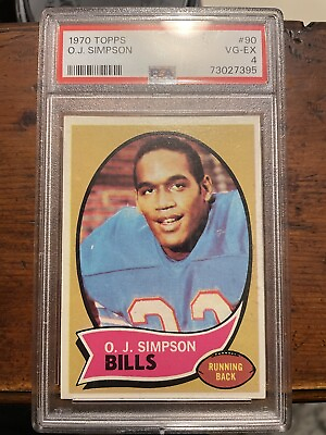 #ad 1970 Topps #90 O.J. Simpson RC PSA 4 $150.00