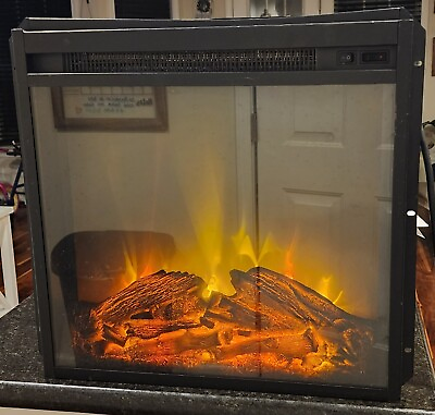 #ad Electric fireplace insert 25 and heater Measurements 18quot;×17.5quot;×5quot; $50.00