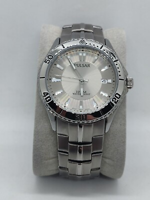 #ad Pre Owned Pulsar Men’s Gray Stainless Steel Watch VX42 X377 *Watch ONLY* $99.99