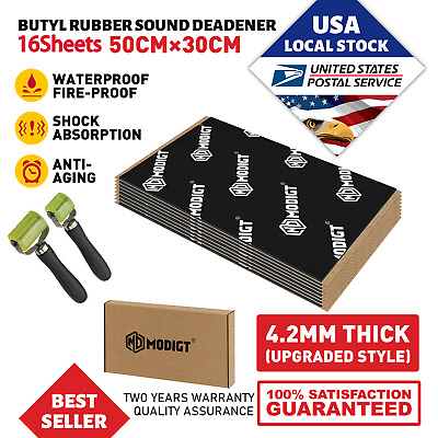 #ad 26Sqft Sound Deadening Butyl Mat Car Trunk Noiseamp;Heat Shield Insulation 168Mil $72.99