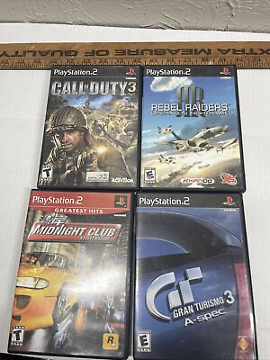 #ad Rebel Raiders Call Of Duty 3 Midnight Club GT3 Grand Turismo 3 PS2 Game Lot $29.95