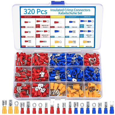 #ad 320 Pcs Insulated Wire Crimp Connectors Electrical Cable Connectors... $11.40