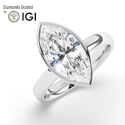 #ad Marquise Solitaire 950 Platinum Engagement Ring3 ct Lab grown IGI Certified $2696.00
