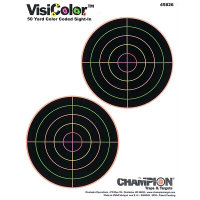 #ad CHAMPION TARGETS ADHESIVE VISICOLOR 50YD 100 PACK 10 PACKS OF 10 CHA45826 $69.97