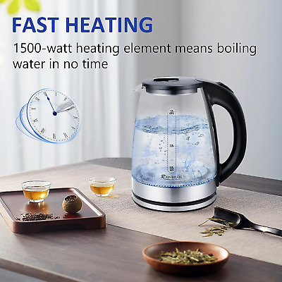 #ad 1.8L Electric Glass Kettle Hot Water Boiler New Tea Pot Fast Boiling Auto Shut O $39.30